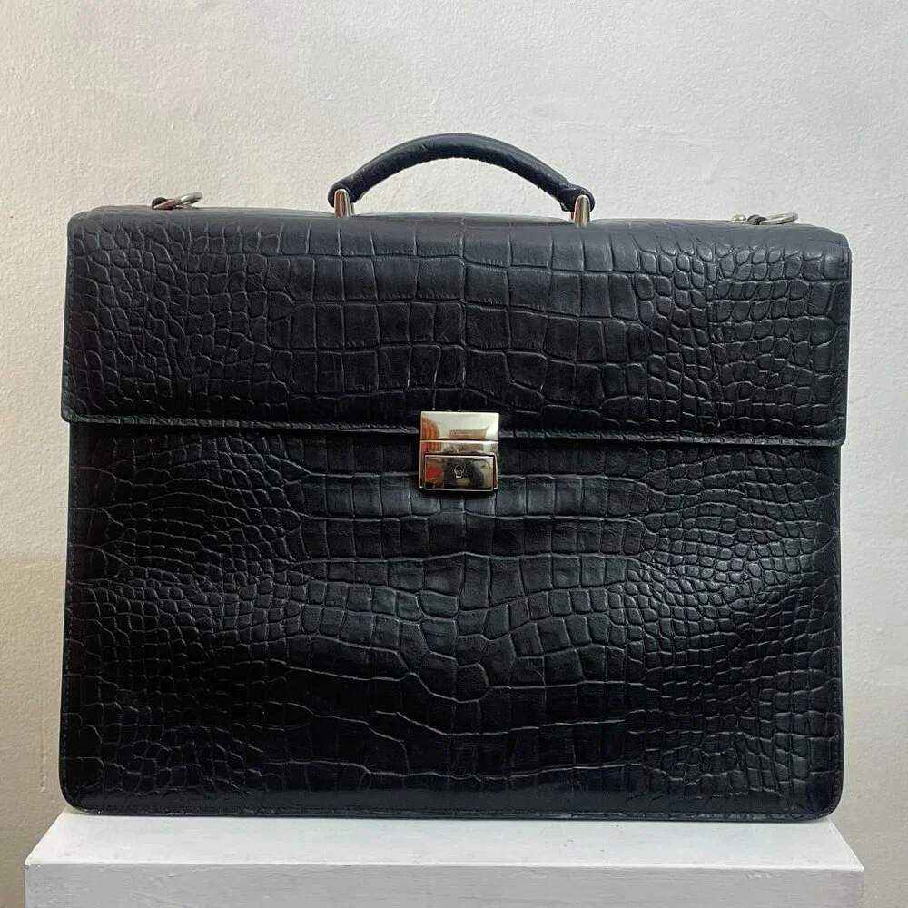 Jack Georges Genuine American Alligator Executive Briefcase #AL422 - USA Made
